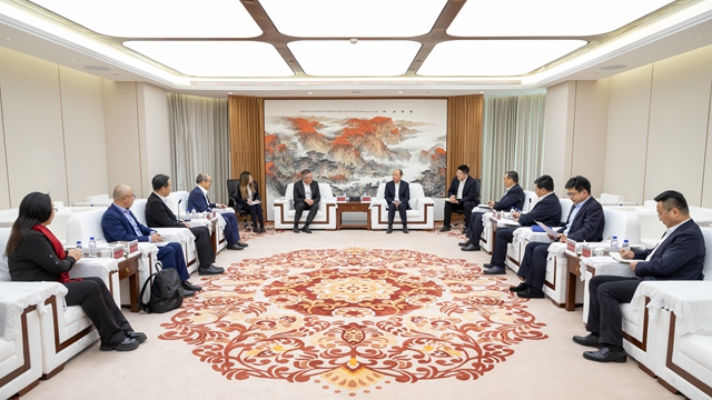 莫鼎革與安哥拉駐華大使內(nèi)圖、Sonangol代表團舉行會談